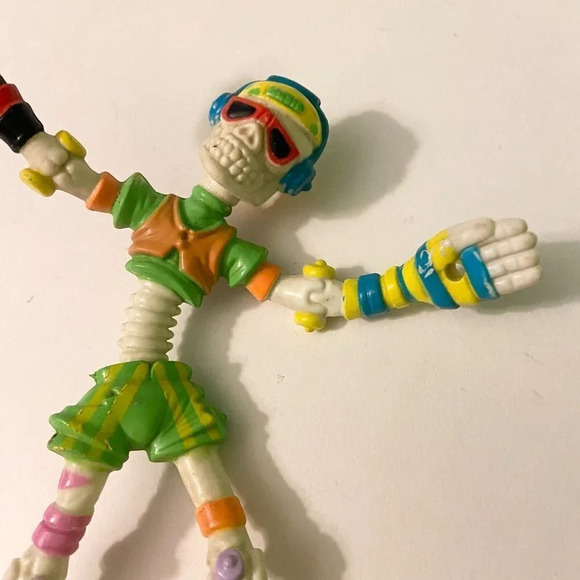 Vintage 1990 Mattel Slammers  Action Figure Skeleton Bendy Bendable - Picture 2 of 10